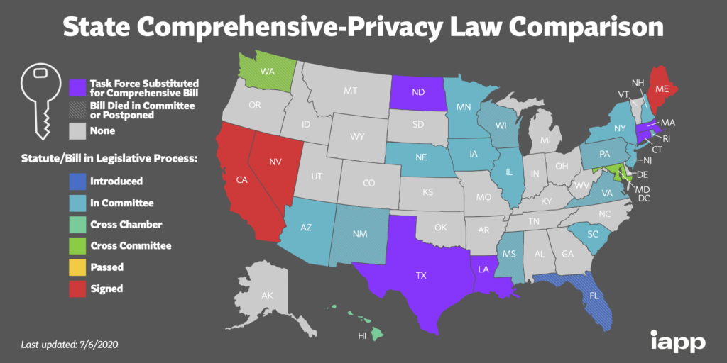 Map of State Comprehensive-Privacy Law Comparison