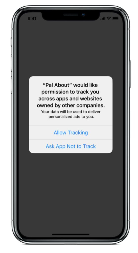 iOS 14.5 tracking permissions pop-up