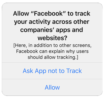 Apple's iOS 14.5 tracking permission pop up