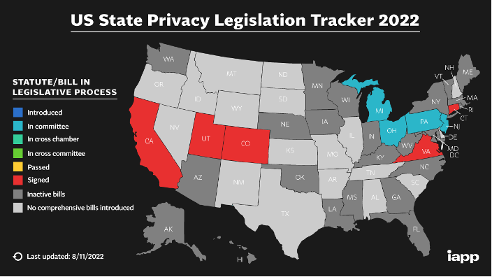 US state privacy legislation tracker 2022