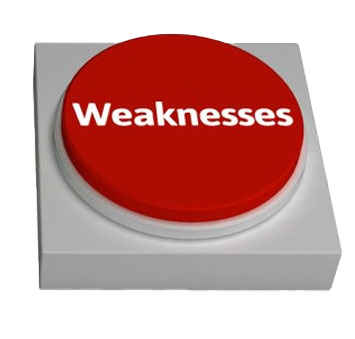 "weaknesses" red button