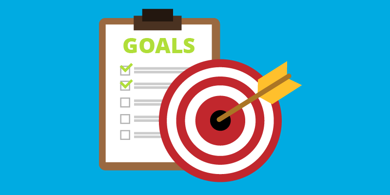 marketing goals visual (checklist with target)